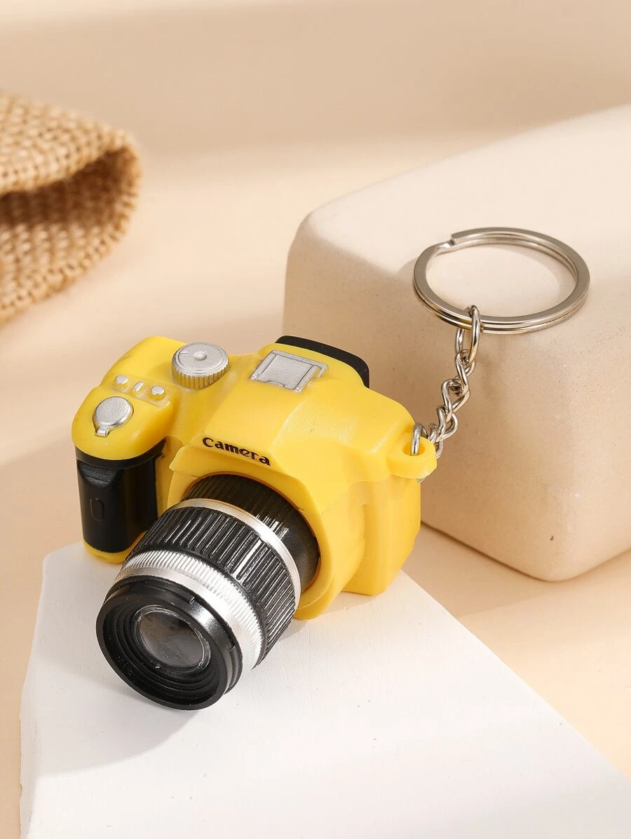 相機墜飾鑰匙圈 - 黃色 - 查看 1