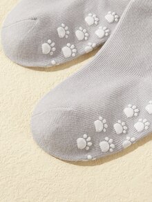 5 Pairs Plain Anti-Slip Baby/Toddler Socks - Multicolor - View 4