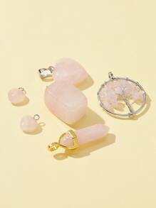 6pcs/set Heart & Nuggets Stone DIY Pendant - Multicolor - View 2