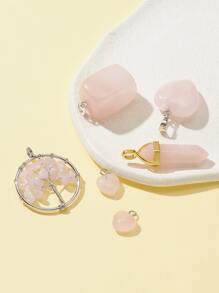 6pcs/set Heart & Nuggets Stone DIY Pendant - Multicolor - View 5