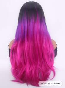 Ombre Long Curly Synthetic Wig - Multicolor - View 2