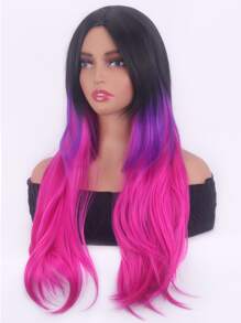 Ombre Long Curly Synthetic Wig - Multicolor - View 3