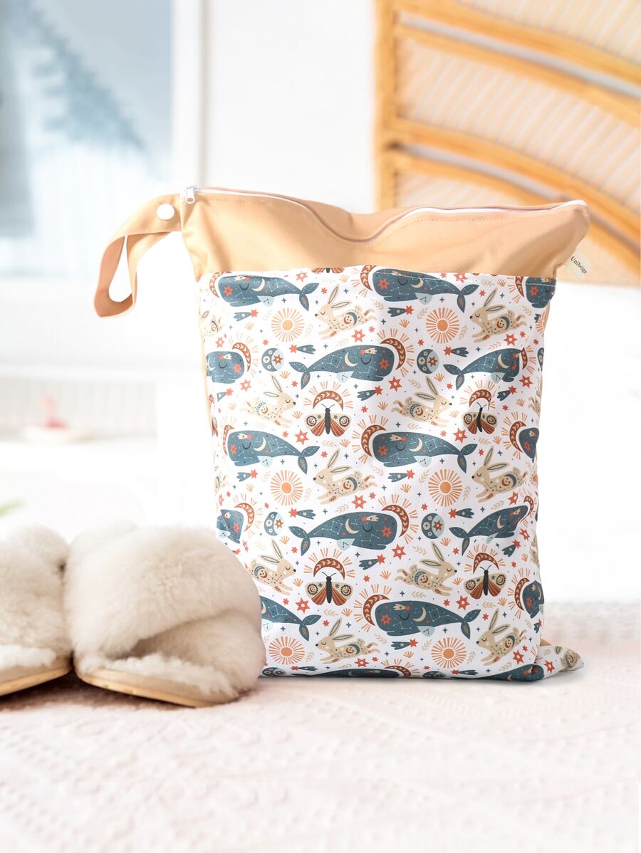 1入組卡通圖案防水旅行收纳包 - 黃色 - 查看 1