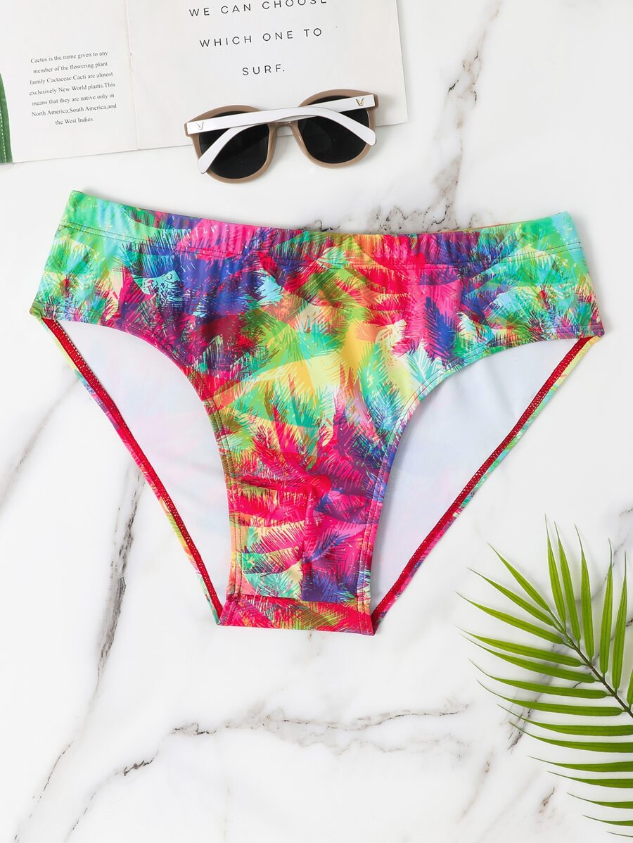 Manfinity Men Tropical Print Swim Brief - Multicolor - View 1