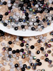 1pack Random Color Glass Bead For Women For DIY Jewelry Making - Black and White - View 4