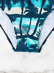 Manfinity Men Coconut Tree Print Swim Brief - Multicolor - View 6