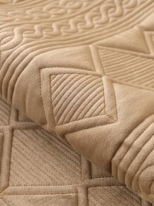 1 Khăn Sofa Họa Tiết Hình Học, Sofa Polyester Đơn Giản Bọc Chăn Cho Gia Đình - Màu Khaki - Xem 3