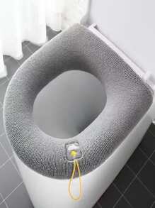 1入組廁所織物雲裝飾加厚座套 - 灰色 - 查看 1