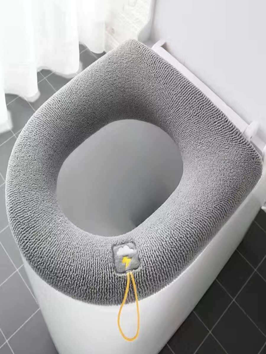 1入組廁所織物雲裝飾加厚座套 - 灰色 - 查看 1