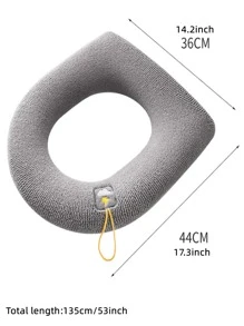 1入組廁所織物雲裝飾加厚座套 - 灰色 - 查看 2