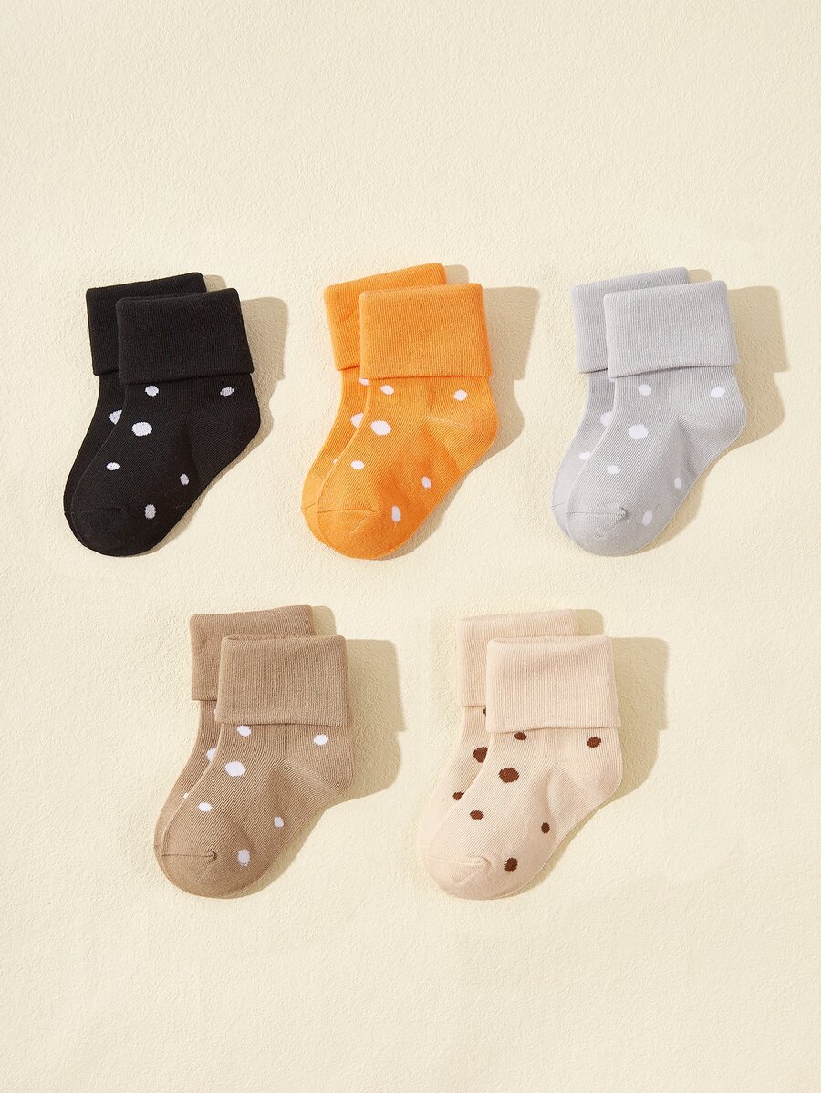 5對/套波卡圓點嬰兒襪子 - 彩色 - 查看 1