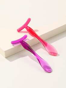 Eye Massage Stick, 2pcs Cute Solid Color T- Shape Used With Essential Oil Plastic Face Massager For Women Face & Eyes - Multicolor - View 1