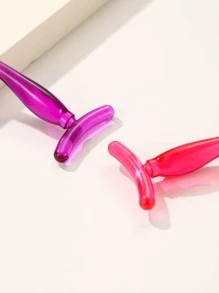 Eye Massage Stick, 2pcs Cute Solid Color T- Shape Used With Essential Oil Plastic Face Massager For Women Face & Eyes - Multicolor - View 2
