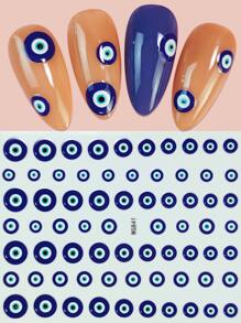 1sheet Evil Eye Pattern Nail Art Sticker Nail Stickers DIY