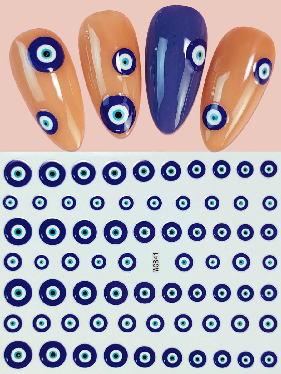 1sheet Evil Eye Pattern Nail Art Sticker Nail Stickers DIY