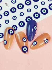 1sheet Evil Eye Pattern Nail Art Sticker Nail Stickers DIY
