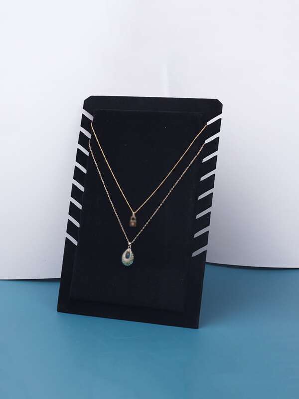 1pc MDF Necklace Display Rack, Minimalist Black Display Rack For