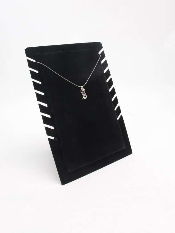 1pc MDF Necklace Display Rack, Minimalist Black Display Rack For