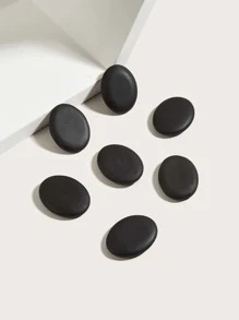 Hot Stones Set, 7pcs Massage Stones, Hot Rocks Stones Heated Warmer Stone Hot Stone Massage Body Massage, Natural Stone For Professional Or Home SPA, Relaxing, Great For SPA, Massage - Black - View 1