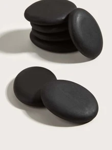 Hot Stones Set, 7pcs Massage Stones, Hot Rocks Stones Heated Warmer Stone Hot Stone Massage Body Massage, Natural Stone For Professional Or Home SPA, Relaxing, Great For SPA, Massage - Black - View 2
