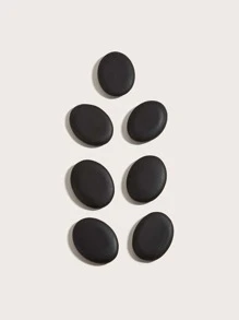 Hot Stones Set, 7pcs Massage Stones, Hot Rocks Stones Heated Warmer Stone Hot Stone Massage Body Massage, Natural Stone For Professional Or Home SPA, Relaxing, Great For SPA, Massage - Black - View 3