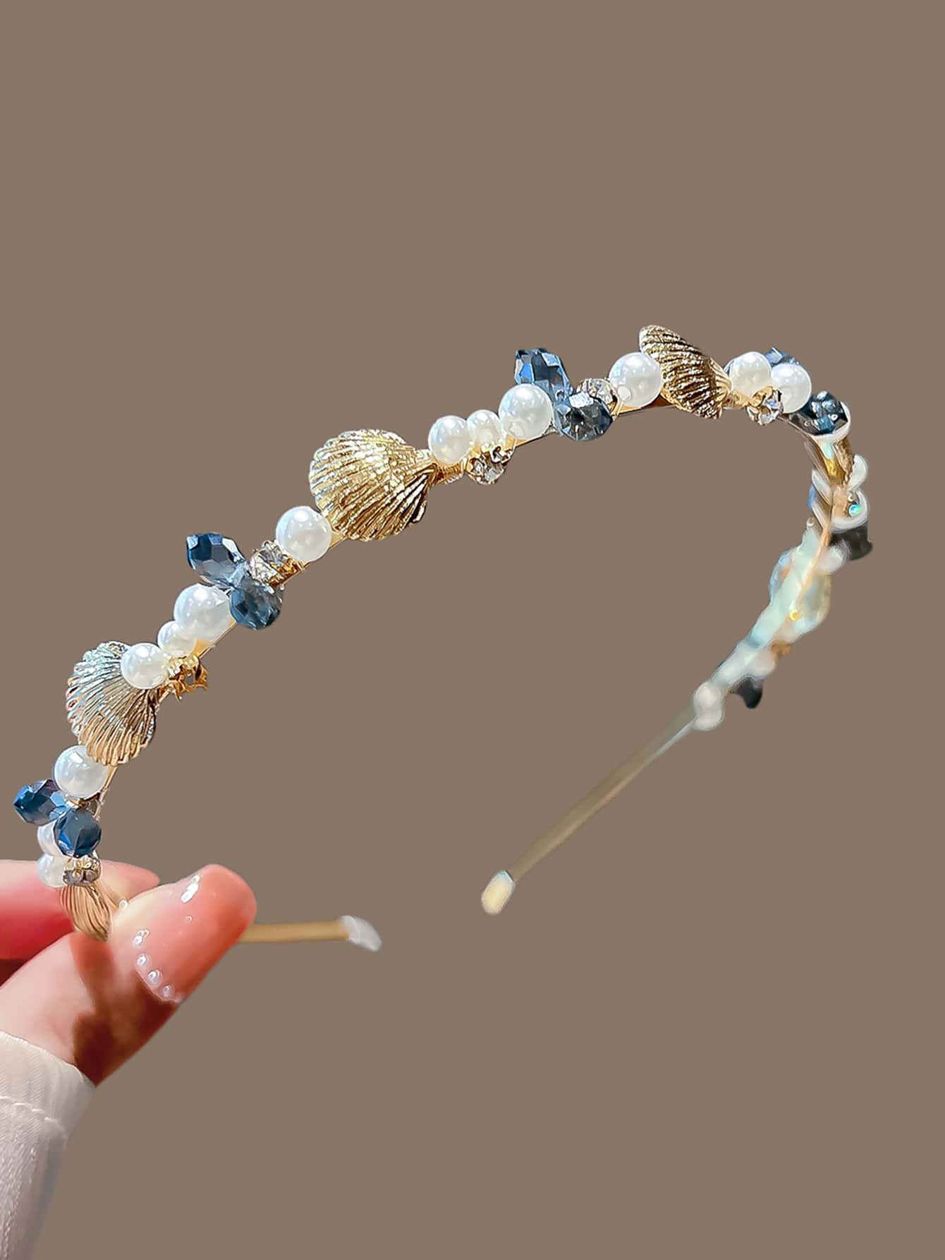 Boho Shell & Faux Pearl Decor Headband,Hairband,Hair Hoop Headbands Hair Accessories Head Accessories - Multicolor - View 1