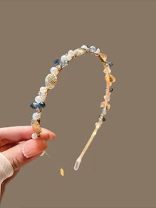 Boho Shell & Faux Pearl Decor Headband,Hairband,Hair Hoop Headbands Hair Accessories Head Accessories - Multicolor - View 2