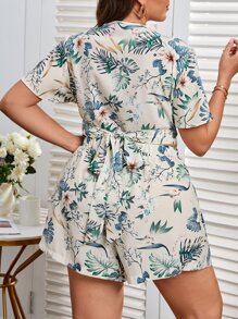 SHEIN VCAY Bộ thời trang Plus Size Buộc lại Trọn gói Nhiệt đới Boho - Nhiều màu - Xem 2