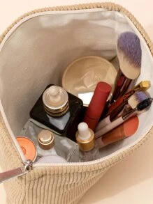 1Pc Apricot Solid Color Corduroy Large Capacity Travel Portable Classic Soft Hexagonal Bag Makeup Bag For Women Girls ,Makeup Bag Makeup Pouch Skincare Bag Toiletry Bag Packing Cubes,Travel Essentials Cruise Essentials Dorm Essentials,Wedding Bridesmaid Gifts,Mom Gifts,Birthday Gifts,Gifts For Friends And Teachers,Home Decor,Bathroom Livingroom Bedroom Decor,Bathroom Organizer,Jewelry Organizer,Lip Oil Organizer,Nail Polish Organizer Makeup Travel Toiletry Organizer Essentials Gifts Storage Zipper Accessories Nail