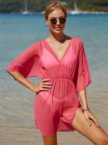 Áo che Nữ Chia màu trơn - Màu Hồng Tươi - Xem 3