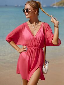 Áo che Nữ Chia màu trơn - Màu Hồng Tươi - Xem 7