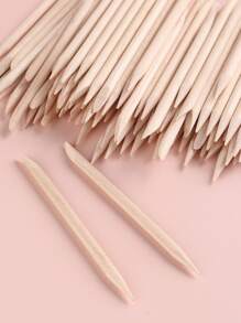 FULL BEAUTY 50 件木制指甲棒角质层推杆和去除器套装，适用于美甲和修脚一次性套装，适用于家庭和沙龙 - 不易断裂，美甲用品，美甲工具，美甲工具，返校，指甲，按压指甲的美甲工具 - 米色 - 查看 2