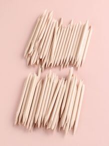 FULL BEAUTY 50 件木制指甲棒角质层推杆和去除器套装，适用于美甲和修脚一次性套装，适用于家庭和沙龙 - 不易断裂，美甲用品，美甲工具，美甲工具，返校，指甲，按压指甲的美甲工具 - 米色 - 查看 5