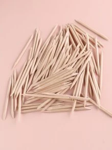 FULL BEAUTY 50 件木制指甲棒角质层推杆和去除器套装，适用于美甲和修脚一次性套装，适用于家庭和沙龙 - 不易断裂，美甲用品，美甲工具，美甲工具，返校，指甲，按压指甲的美甲工具 - 米色 - 查看 6