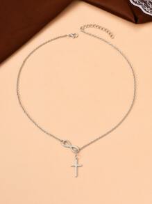 Vintage Gothic Sweater Chain Necklace Clavicle Chain - Silver - View 2