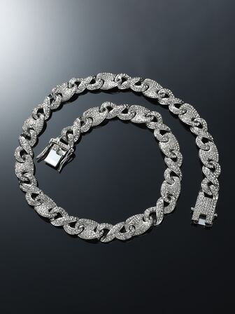 男士水鑽裝飾項鍊,適用於首飾類禮品和派對