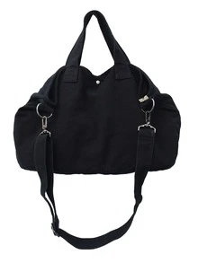 簡約大容量購物包書包，適合畢業生、青少年女孩、新生、大二、大三、大學、大學和高中，非常適合戶外、旅行和返校 - 黑色 - 查看 3