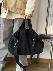 簡約大容量購物包書包，適合畢業生、青少年女孩、新生、大二、大三、大學、大學和高中，非常適合戶外、旅行和返校 - 黑色 - 查看 7