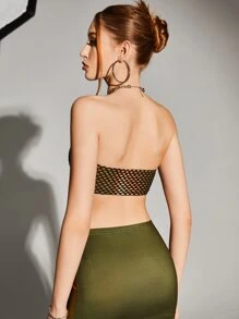 SHEIN ICON Hollow Out Asymmetrical Hem Tube Top - Multicolor - View 2