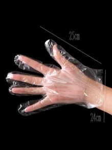 100入組/套塑膠家用極簡透明家用清潔手套