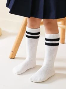 3 đôi tất lưới sọc trẻ em thích hợp đi học, dã ngoại mùa xuân thu - Nhiều màu - Xem 4