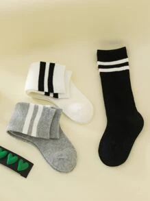 3 đôi tất lưới sọc trẻ em thích hợp đi học, dã ngoại mùa xuân thu - Nhiều màu - Xem 5