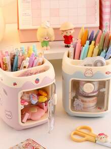 1入組卡通圖案文具收納盒 - 彩色 - 查看 2