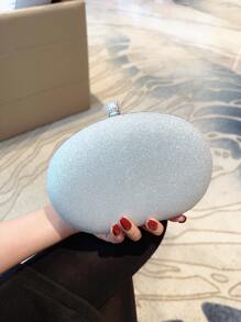 Lightweight, Business Casual Rhinestone Decor Bucket Bag Mini Drawstring Design, Clear Bag Faux Pearl Bag Evening Bag, Dinner Bag Glamorous, Elegant, Exquisite, Quiet Luxury Rhinestone For Party Girl, Woman, Bride Perfect For Party, Dinner/Banquet Christmas Party Dress, Glamorous Rhinestone Bag, Perfectly Matching With Bridal Party, Clutch Bag For Wedding ,Wedding - Silver - View 2