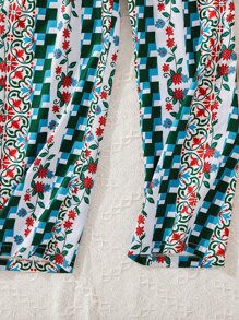 Chicas Pantalones geométrico & con estampado floral - Multicolor - Ver 3