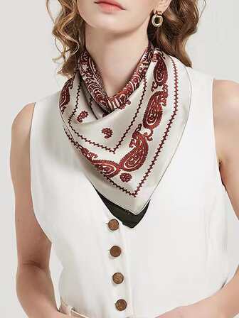 渦紋圖案雪紡方巾