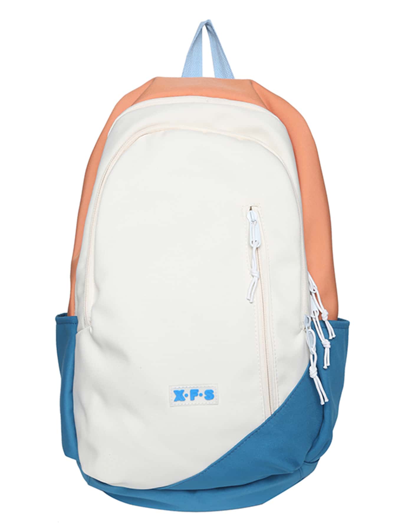 日常休閒款色塊背包 - 藍白色 - 查看 1