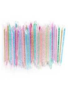 Bộ 50 que dùng cho dụng cụ đẩy và tẩy lớp biểu bì móng tay để làm móng tay & móng chân Bộ dùng một lần Hữu ích cho gia đình & tiệm - Không dễ gãy - Nhiều màu - Xem 3