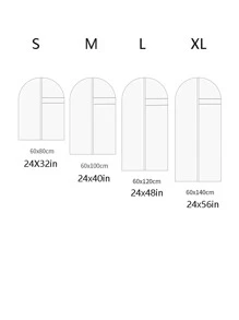 1pc Breathable Zip-up Garment Cover, Anti- Dust, Moth And Waterproof - Grey - View 3