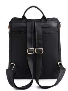 Black Lightweight Embroidered Women's Backpack,Ultra-Light Fashion Backpack,PU Leather Travel Satchel Handbag,Convertible Design Bag With PursePortable,Classic,CasualTeacher,Rookies & White-Collar WorkersPerfect For Office,Perfect For Work,School Backpack,Large Capacity,Portable,Laptop Compartment,For Teen Girls Women College Students,Boys And Men,College,Elementary School,Middle School,High School,Work,Business,Commute,Outdoors,Travel,Outings